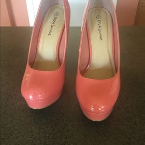 Coral High Heels Size 8